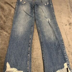 Distressed Blue Jeans